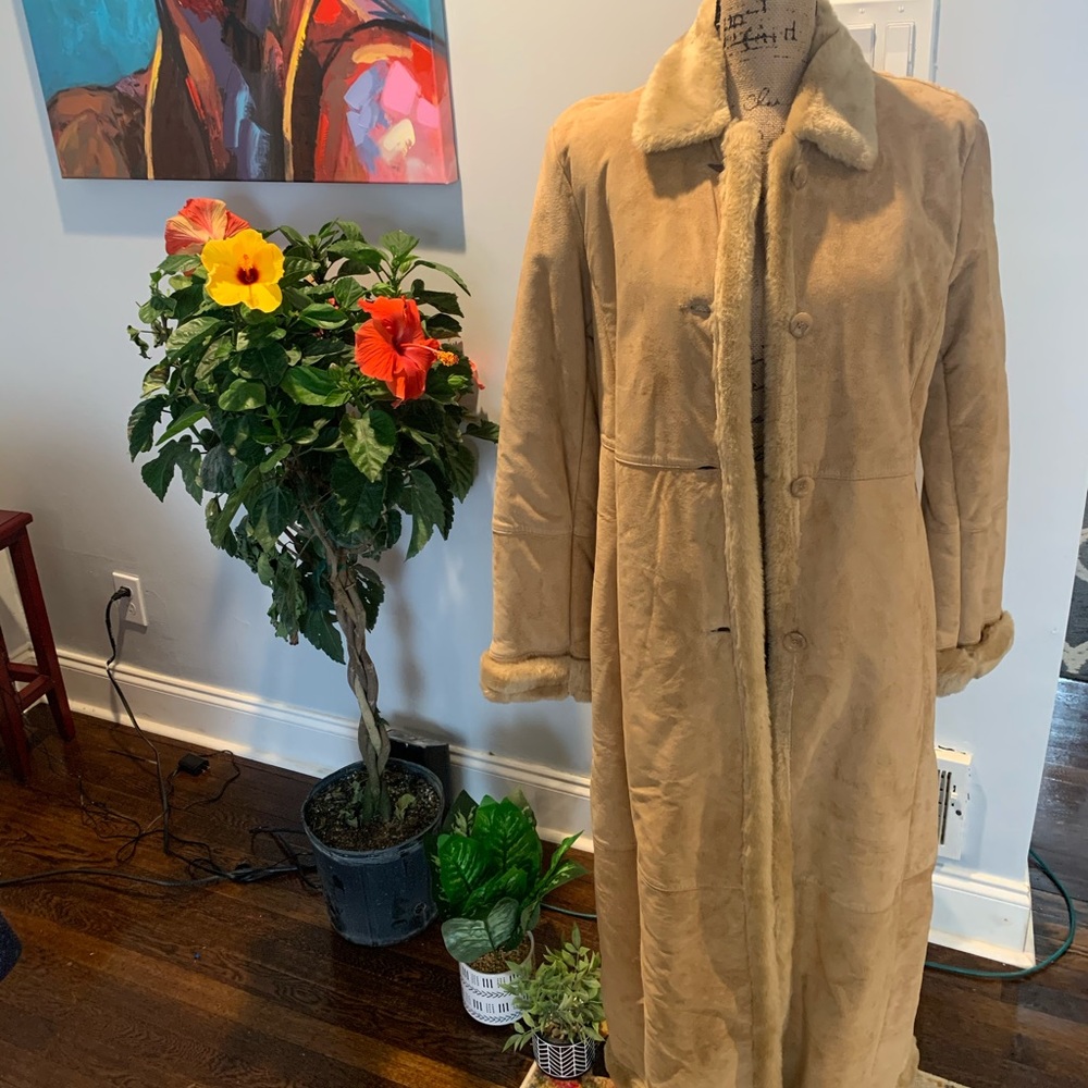 Women’s full length shearling coat